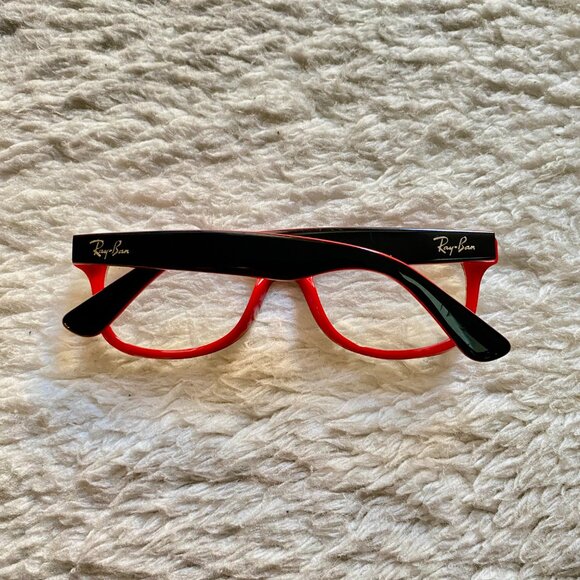 Ray-Ban RB1528 Optics Kids Eyeglass Frames – Polished Black on Red – 46/16~125 - Picture 4 of 16